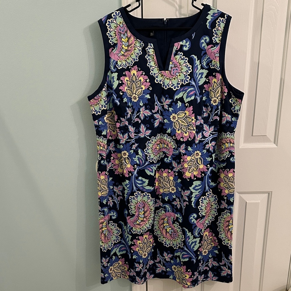 Talbots Navy Paisley Dress